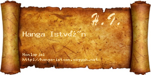 Hanga István névjegykártya